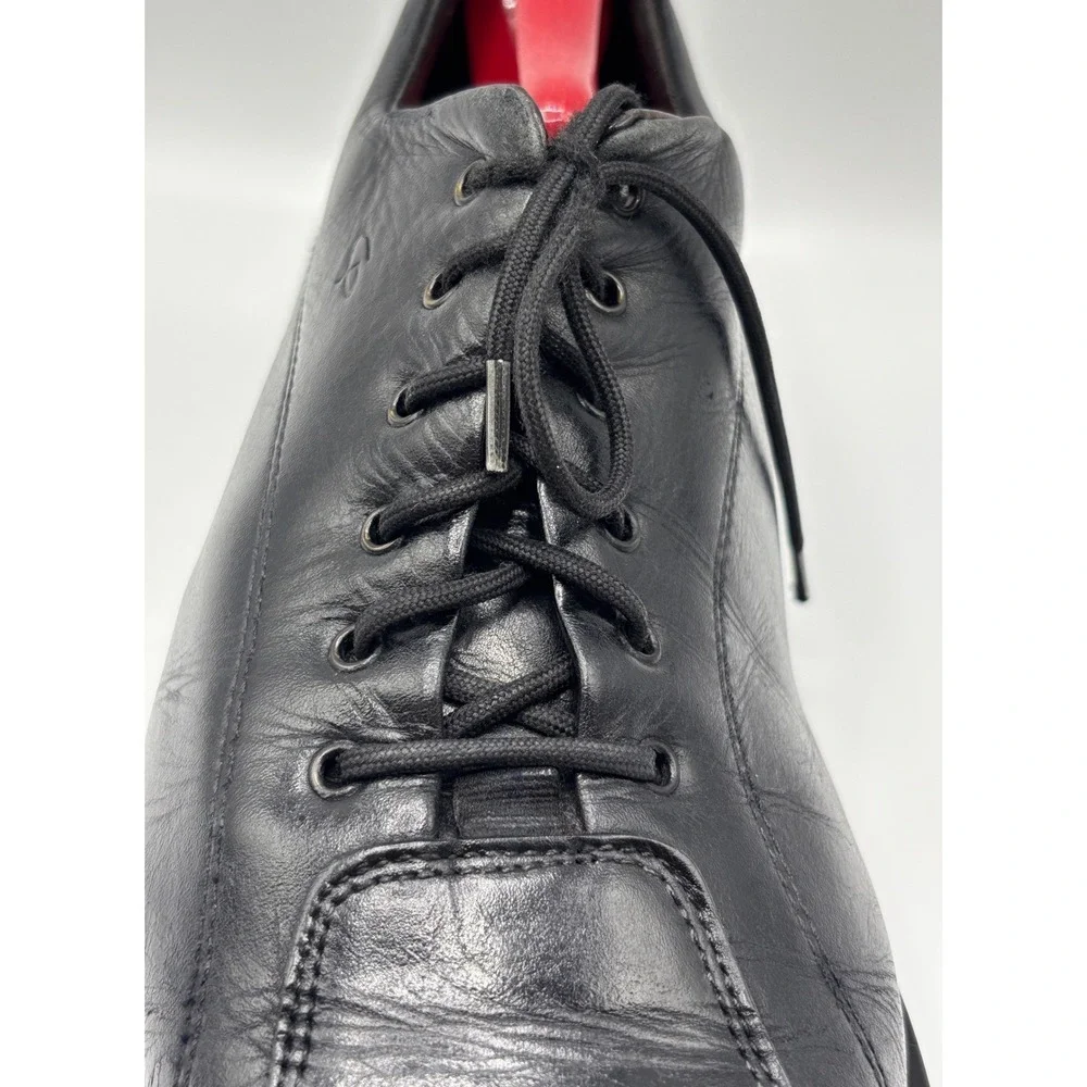 Christian Pellet Men's Black Leather Cap Toe Oxford Dress Shoes Lace Up
